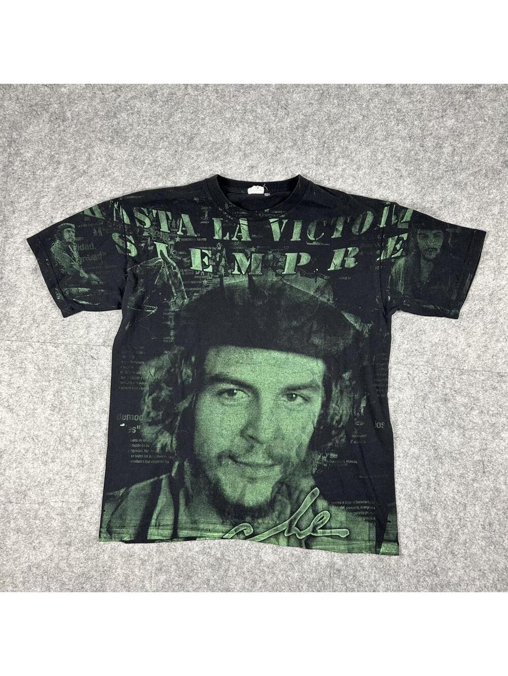 Vintage 2000s Che Guevara Political AOP Big Print T Shirt Size Large